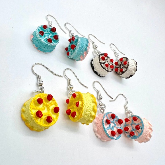 Birthday Cake Earrings - Party Earrings - Cake Accessories - Baker Earrings - Picture 3 of 9